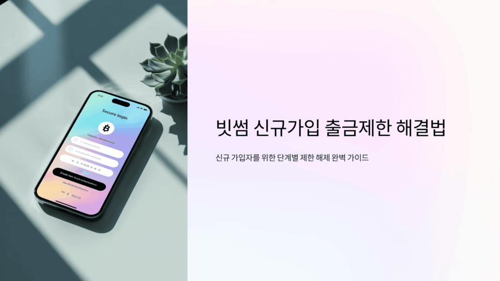 빗썸 신규가입 출금제한 해결법 3가지