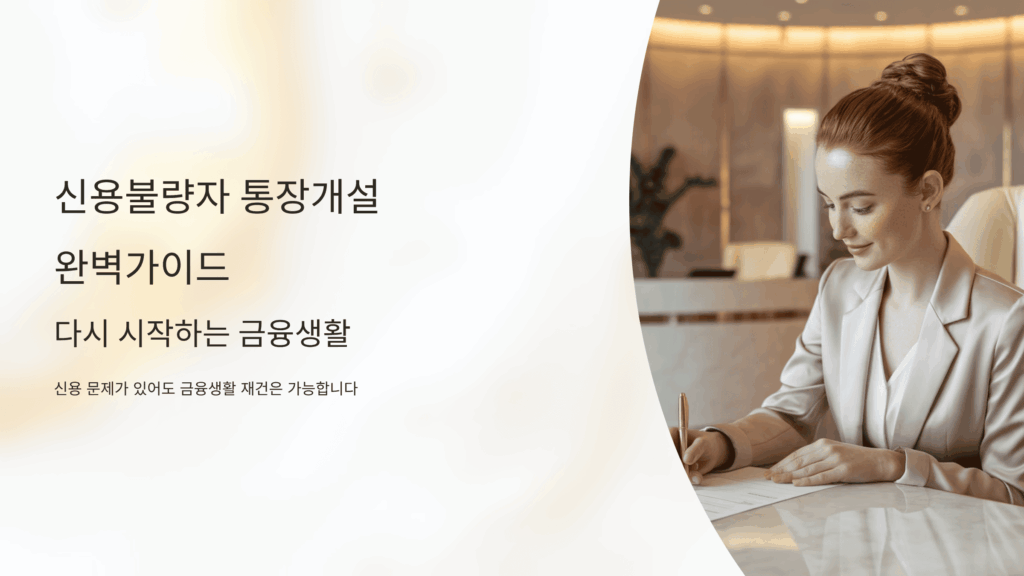 신용불량자 통장개설 완벽가이드