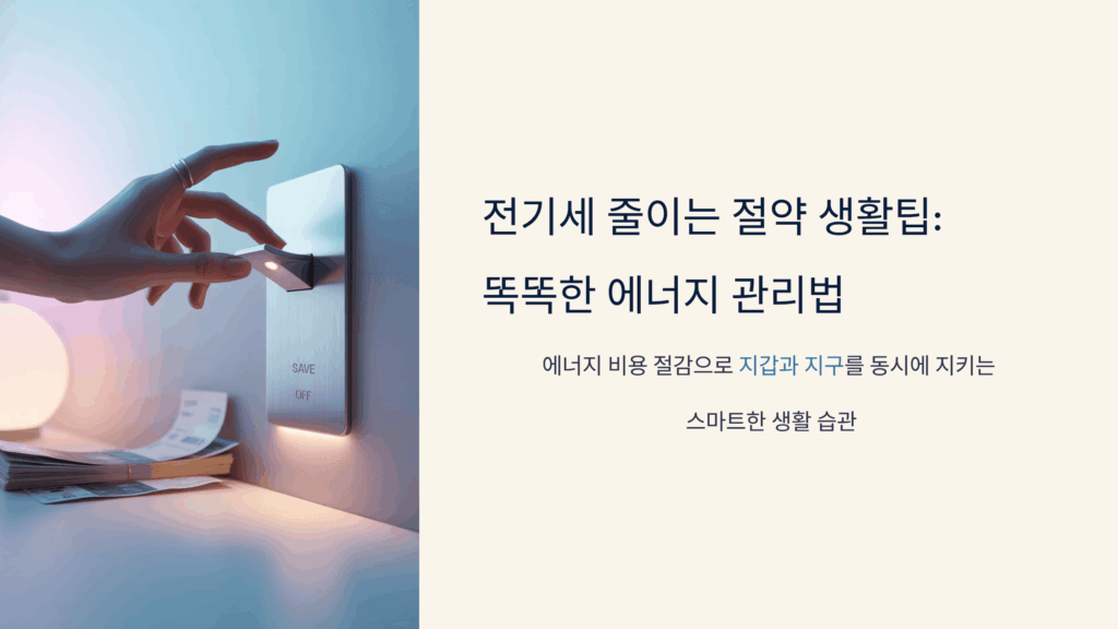 전기세 줄이는 절약 생활팁 10가지