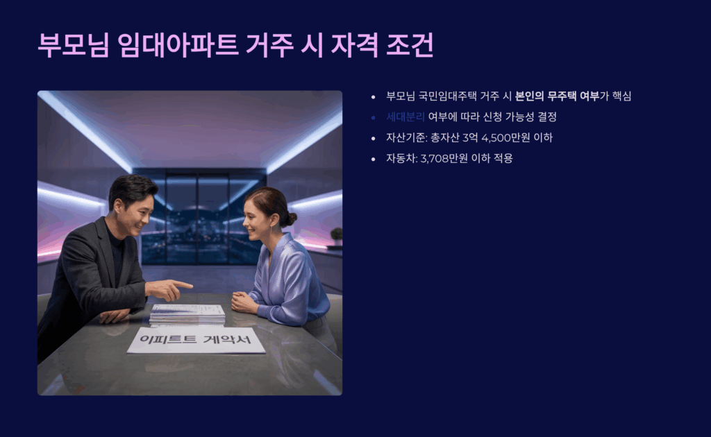 부모님 임대아파트 거주 시 자격 조건