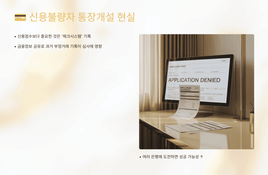 신용불량자 통장개설 현실