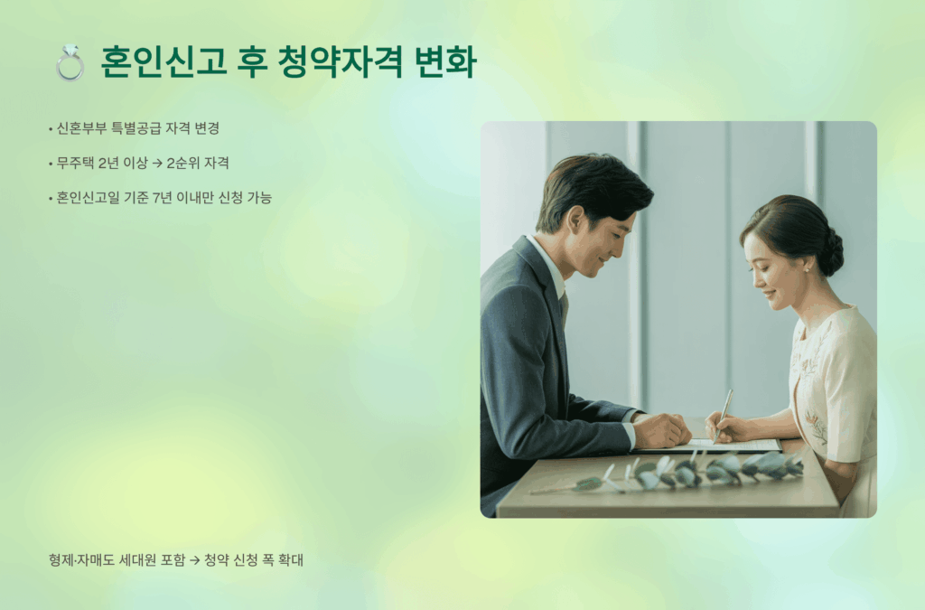 혼인신고 후 청약자격 변화