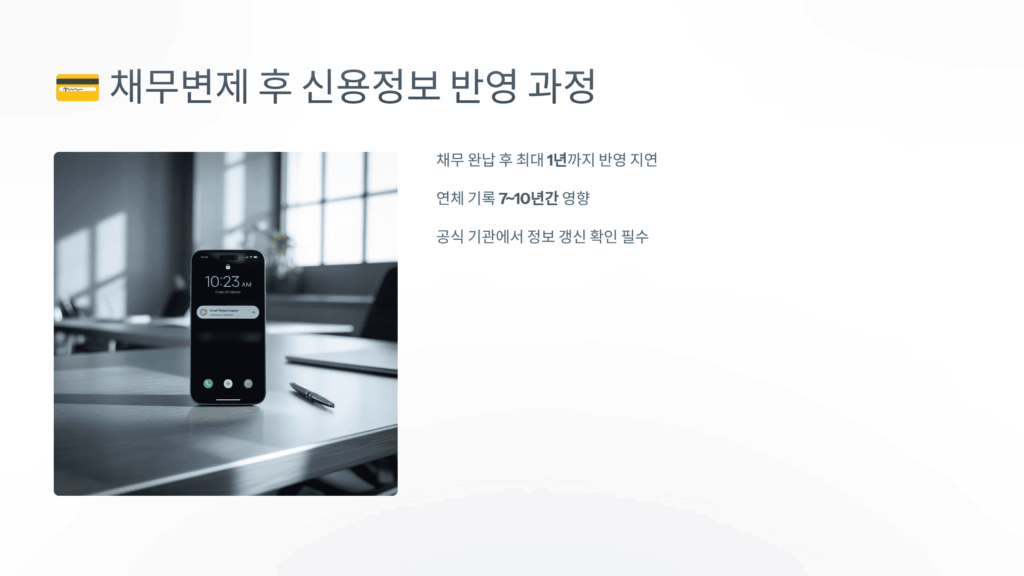 채무변제 후 신용정보 반영 과정
