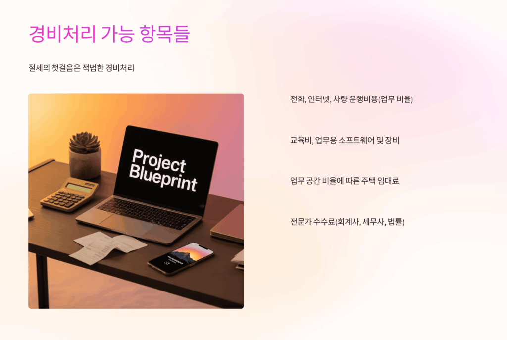 경비처리 가능 항목들