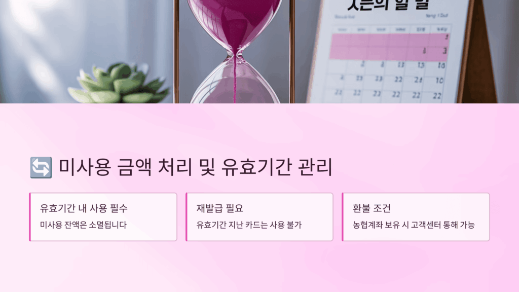 미사용 금액 처리 방식