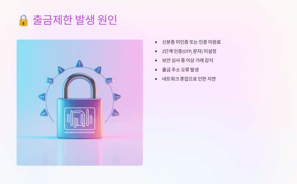 출금제한 발생 원인