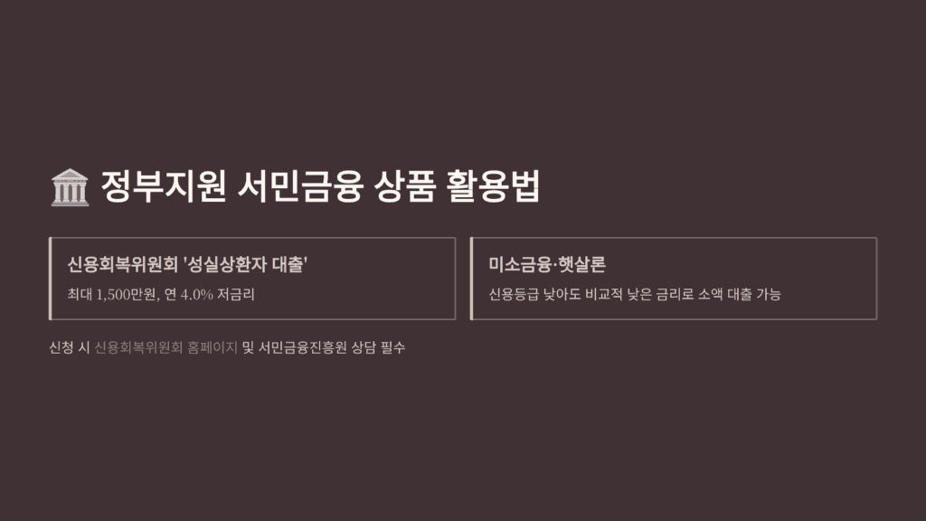 정부지원 서민금융 상품