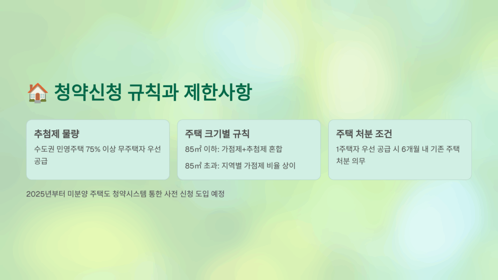 청약신청 규칙과 제한사항