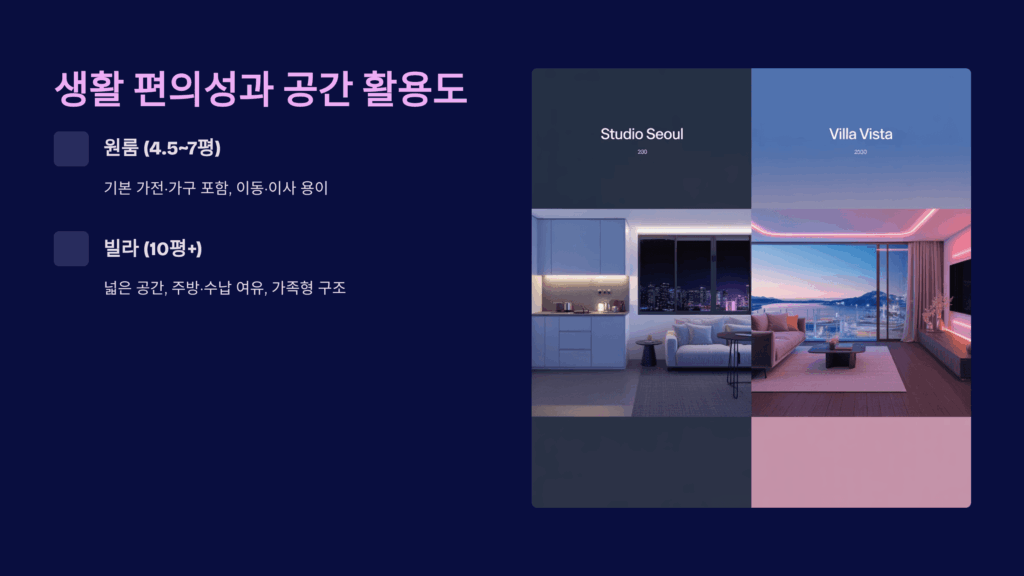 생활 편의성과 공간 활용도