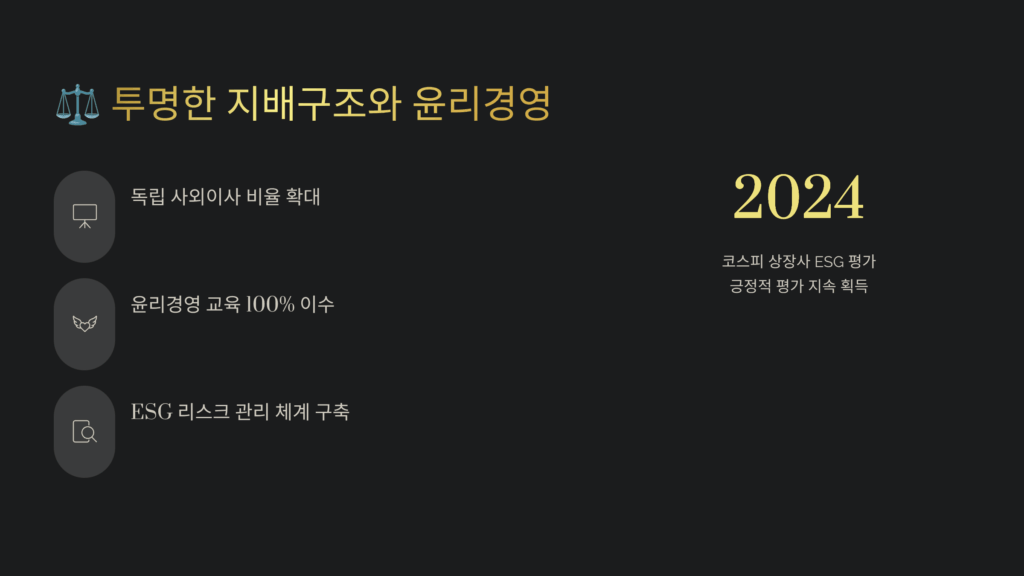 투명한 지배구조와 윤리경영