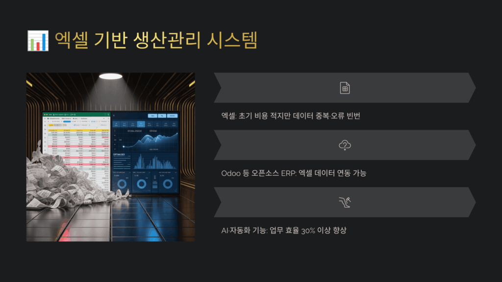 엑셀 기반 생산관리 시스템