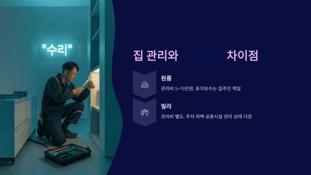 집 관리와 유지비용 차이점