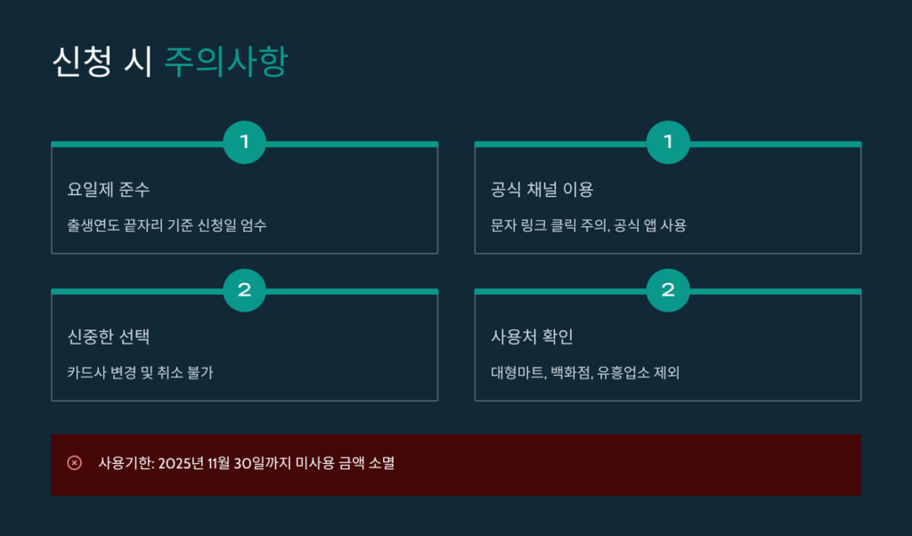신청 시 주의사항과 팁