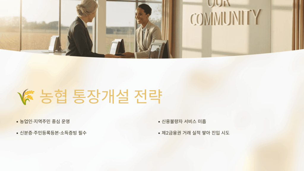 농협 통장개설 전략