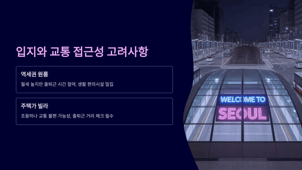입지와 교통 접근성 고려사항
