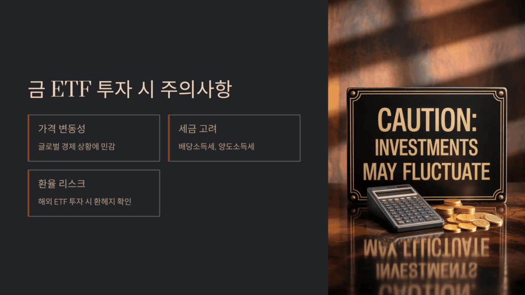 금 ETF 투자 시 주의사항