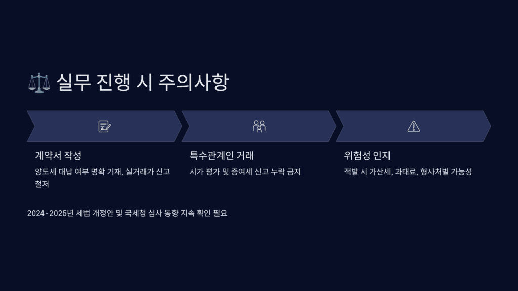 실무 진행 시 주의사항
