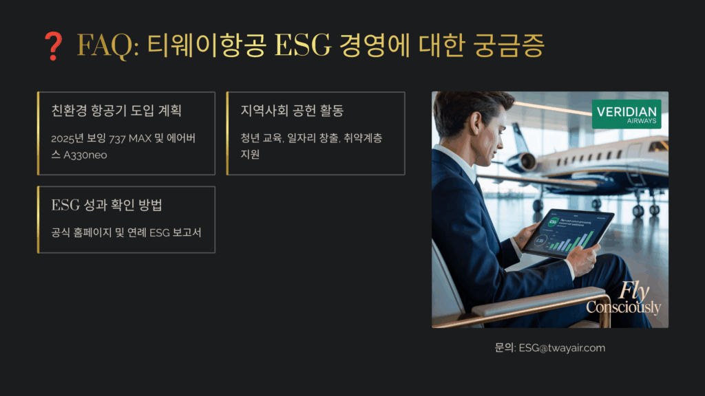 티웨이항공의 ESG 경영 시작 배경은 무엇인가요?