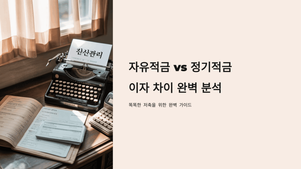 자유적금 정기적금 이자차이