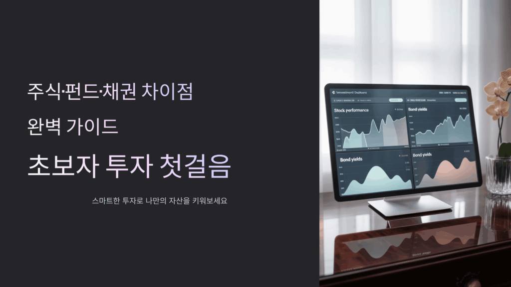 주식 펀드 채권 차이점은? 초보자 투자 완벽 가이드