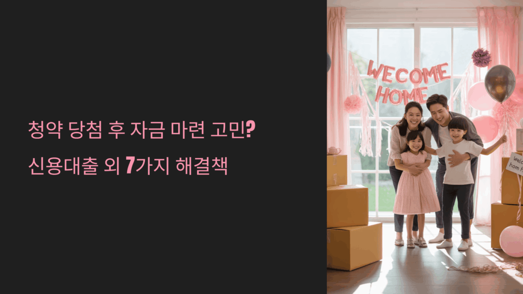 청약 당첨 후 자금 마련 고민? 신용대출 외 7가지 해결책