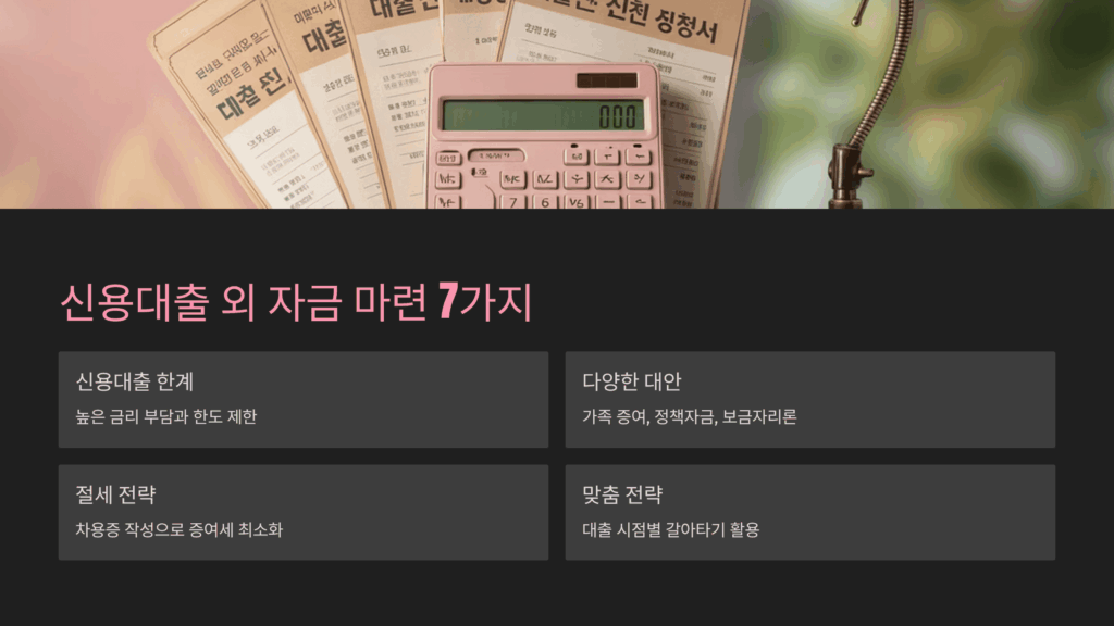신용대출 외 7가지 자금 마련 방법