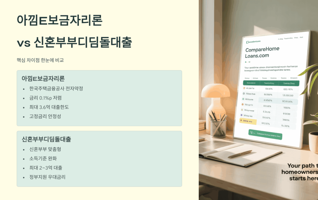 아낌E보금자리론과 디딤돌대출 차이점
