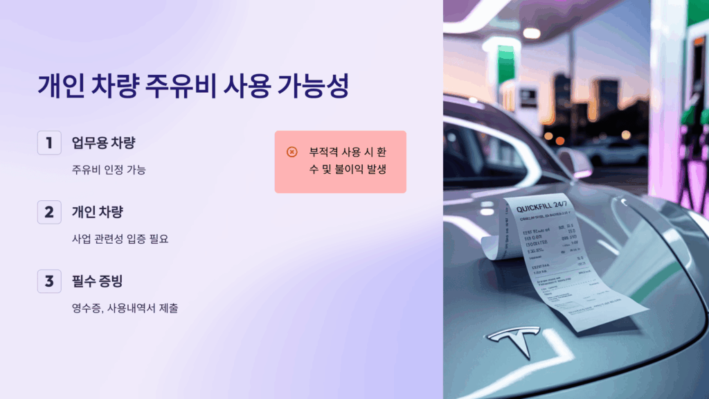 개인 차량 주유비, 정말 사용 가능할까?