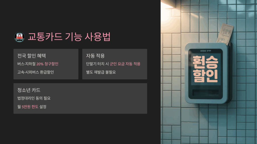 교통카드 기능 사용법