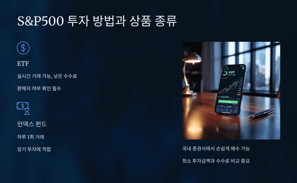 S&P500 투자 방법과 상품 종류