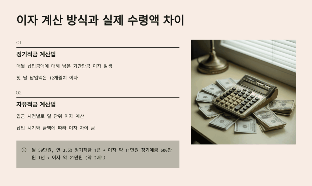 이자 계산 방식과 실제 수령액