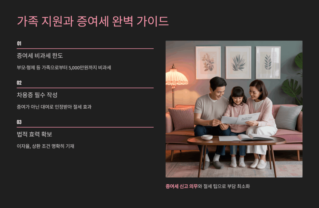 가족 지원과 증여세 완벽 가이드