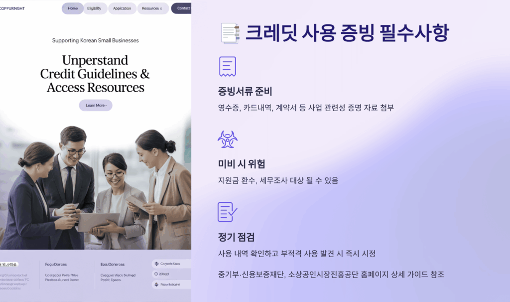 크레딧 사용 증빙 방법과 필수 주의사항