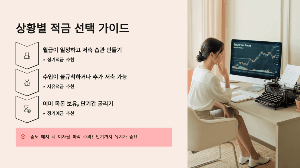 상황별 적금 선택 가이드