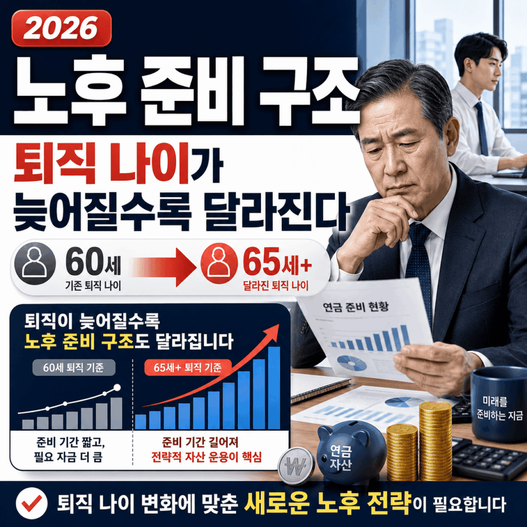 노후 준비 구조는 퇴직 나이가 늦어질수록 달라진다 2026