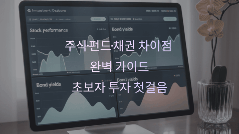 주식 펀드 채권 차이점은? 초보자 투자 완벽 가이드