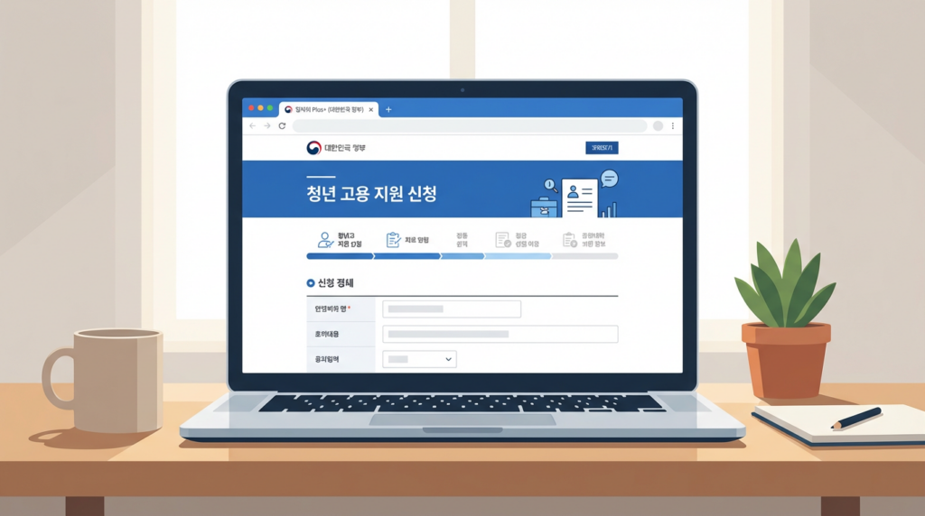 고용24 국민취업지원제도 온라인 신청 화면